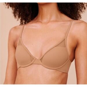 Pepper NWT All You Bra 38AA Tuscan Nude Mesh Lined Underwire Comfort Normcore